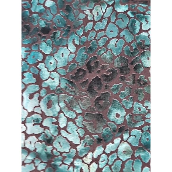 VTG Show Me Your Mumu Sz S Velour Velvet Sheer Top Teal LS Snake Vibe 80s - Picture 11 of 12